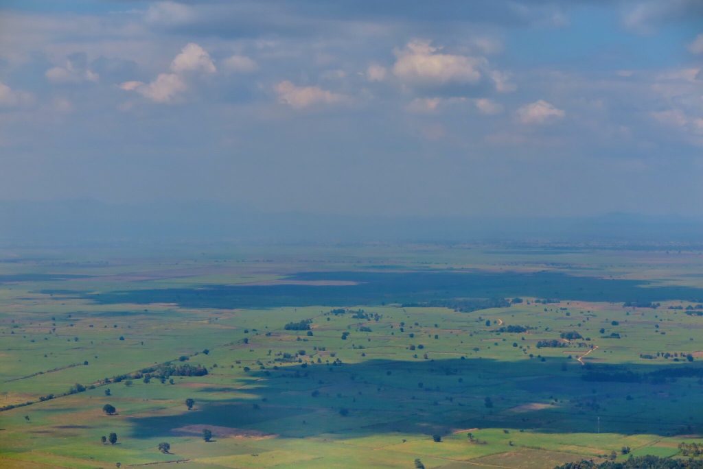 Hazy distant plains under cloud shadows, Udzungwa Mountains National Park