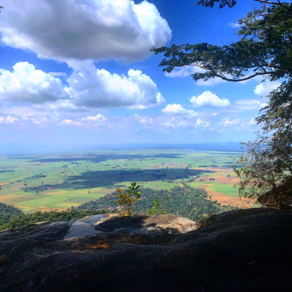 View from a rock outcrop over the farmland plains, Udzungwa Mountains National Park